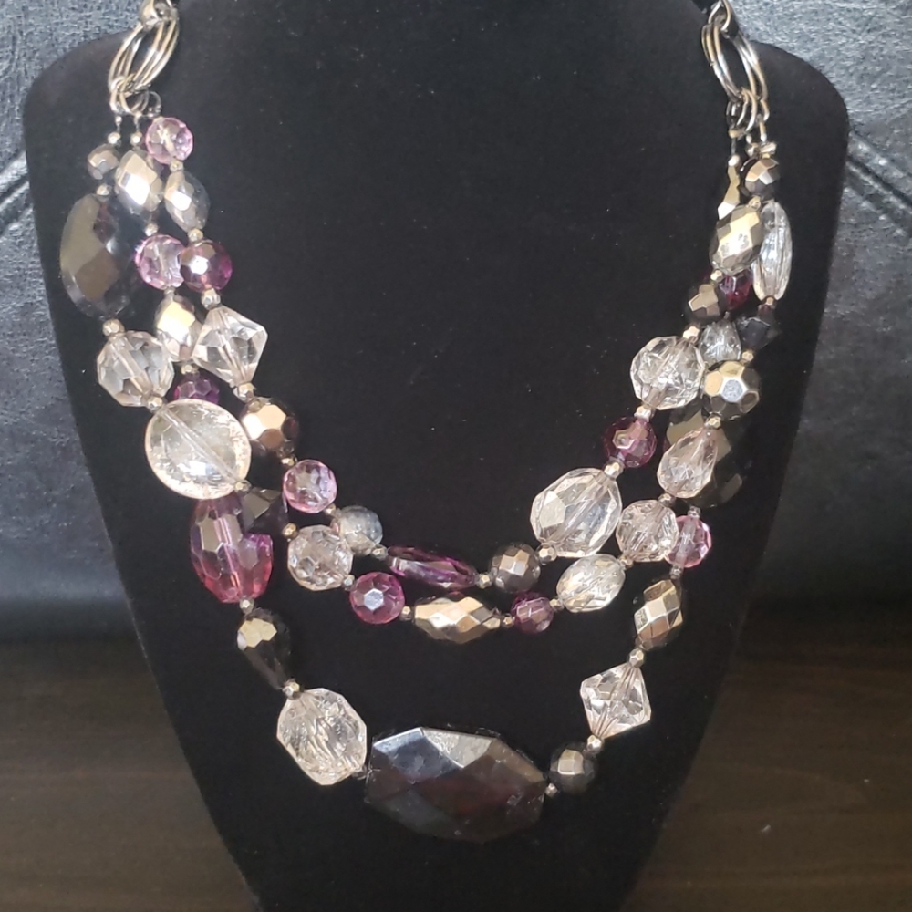 Purple statement necklace